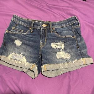 Mossimo mid rise midi denim jean shorts